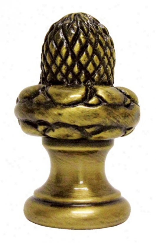 Acorn Antique Brass Finiall (03443)