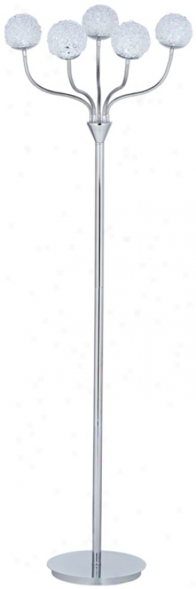 Acrylic Globe Chrome Led Floor Lamp With Adjustable Arms (u3758)