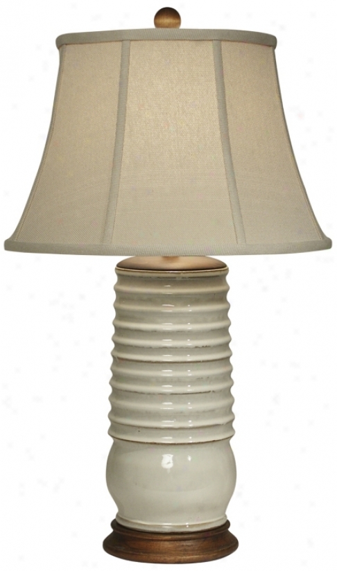 Adam's Rib Ivory Pottery Table Lamp By The Natural Light (f9407)
