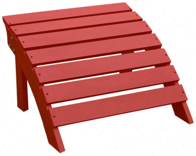 Adirondack Red Finish Wood Footrest (t4751)