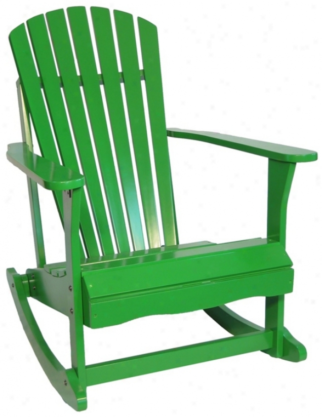 Adirondack Tropical Green Fihish Solid Wood Rocker Chair (t4763)