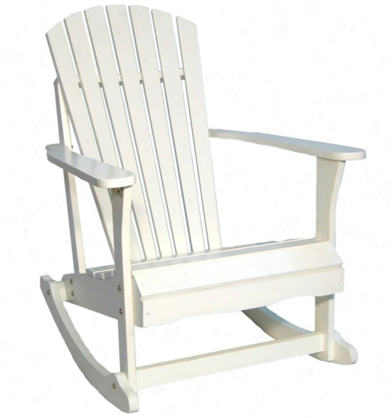 Adirondack White Finish Solid Wood Porch Rocker Chair (t4761)