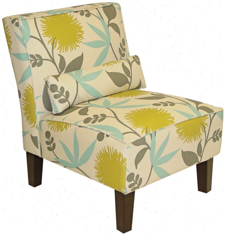 Aegean Dandelion Print Armless Chair (n6109)