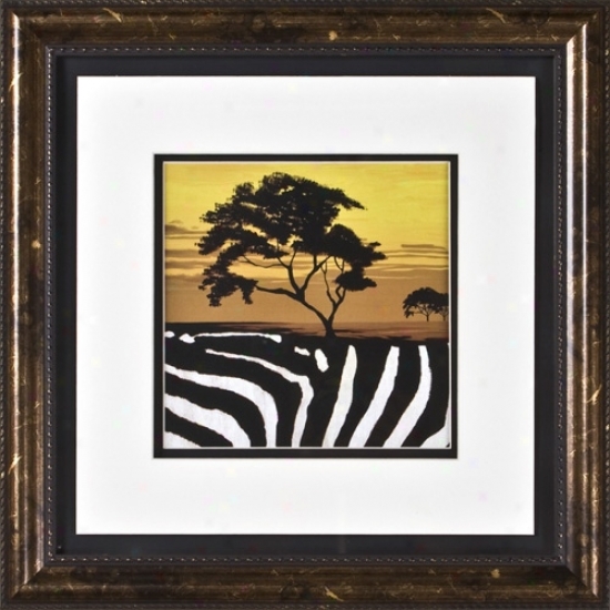 African Tree Ii Print Under Glass 17" Square Wall Art (h1922)