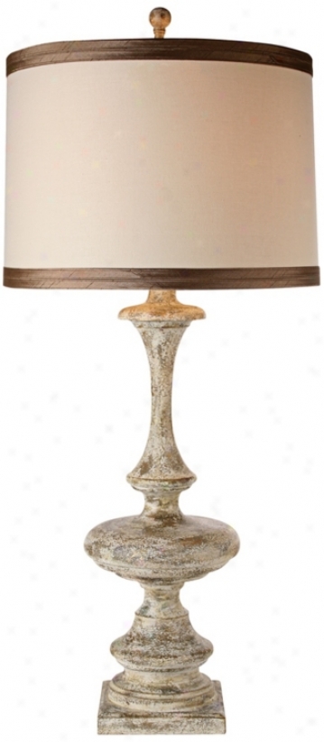 Aged Champagme Wood Finish Table Lamp (t1709)