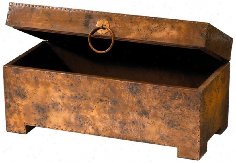 Aged Copper Chest Decoeative Box (u7016)
