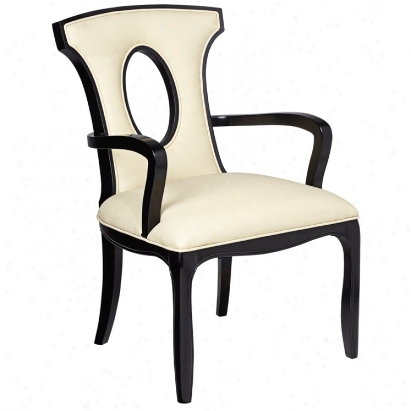 Alexis Ebony And Ivory Wood Arm Chair (t3331)