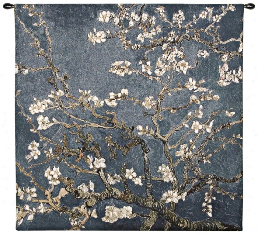 Almomd Blossom 35" Square Wall Hanging Tapestry (j9020)