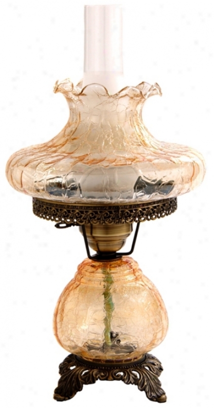 Amber Crackle Tamoshanta Night Light Hurricane Table Lamp (f7938)