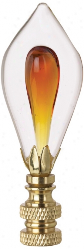 Amber Glass Teardrop Finia l(n5289)