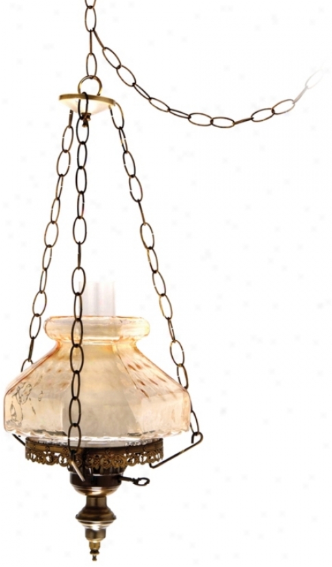 Amber Rhombus Octagon 13" Spacious Swag Plug-in Chandelier (j7130)