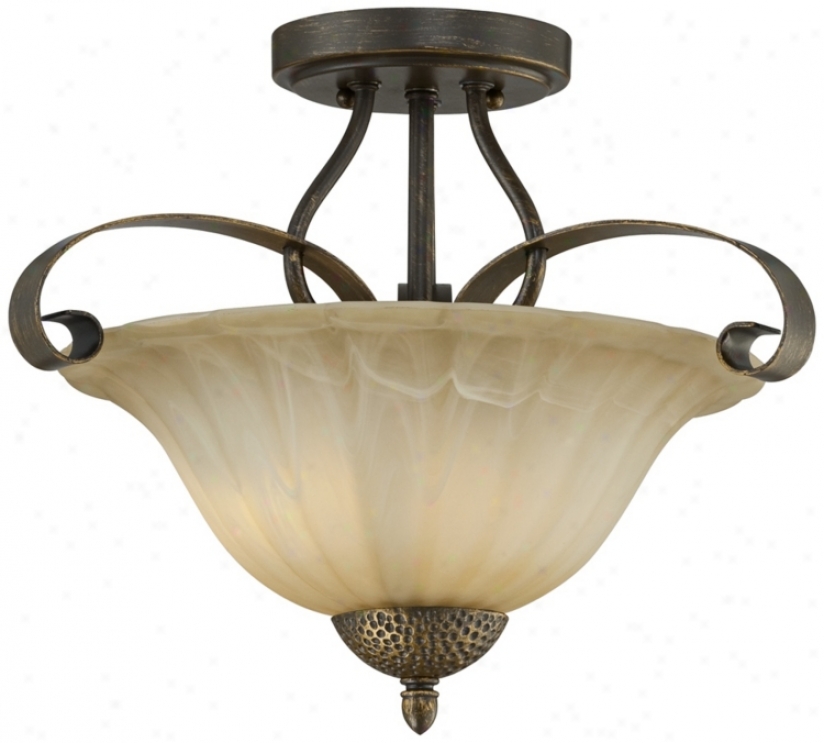 Amber Scavo Glass Semi-flush 16" Wide Ceilinng Light (t8977)