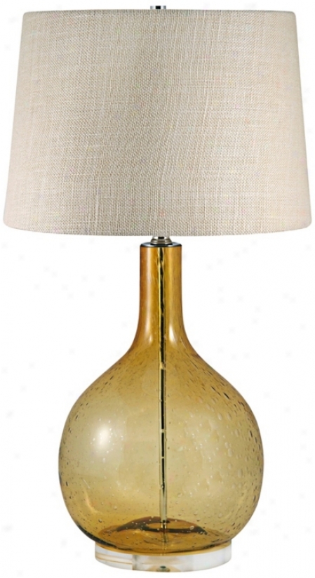 Amber Seeded Glass Synopsis Lamp (v2519)