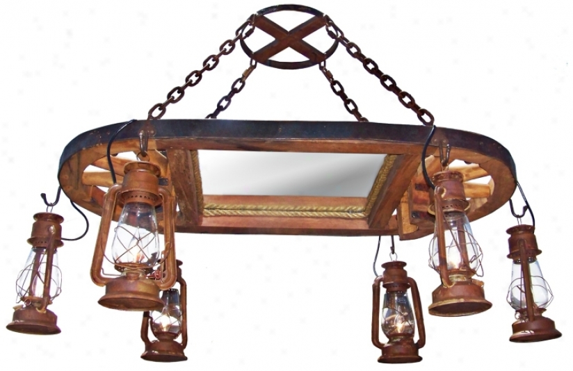 Amberwood Rust Lanterns Wagoj Wheel Island Chhandelier (k9045)