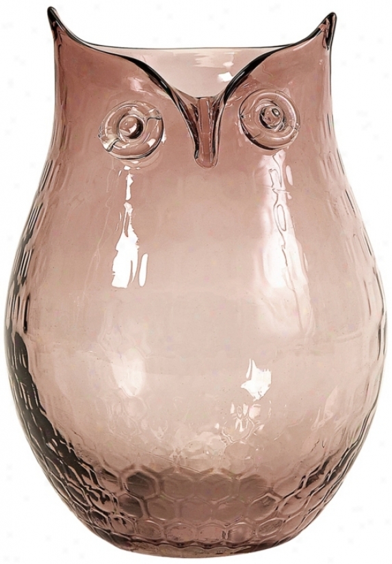 Ambra Owl Small Glass Vase (w2090)