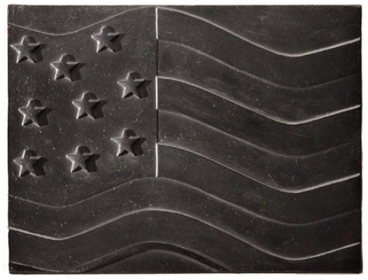 American Flag Fireplace Natural Cast Iron Fireback (u9719)