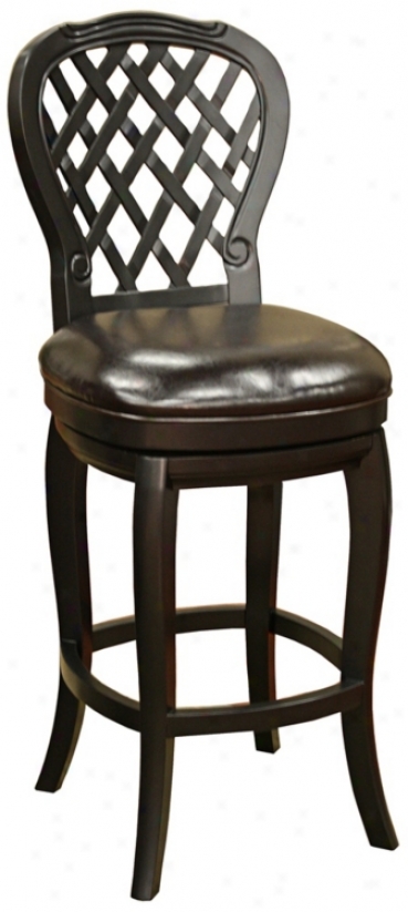 American Inheritance Dahlia Black 30" High Bar Stool (n0858)