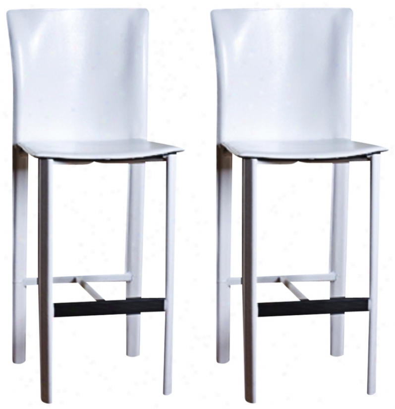 American Heritage Ethos White Sey Of 2 Counter Stools (n0871)