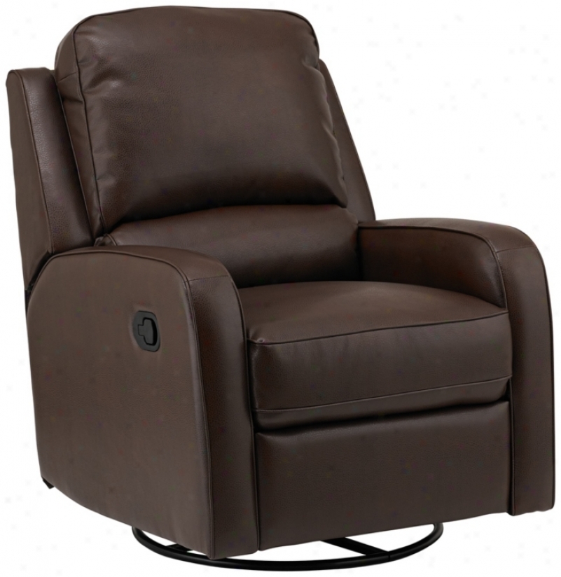 Andefson Bonded Leather Match Brown Recliner (v9956)