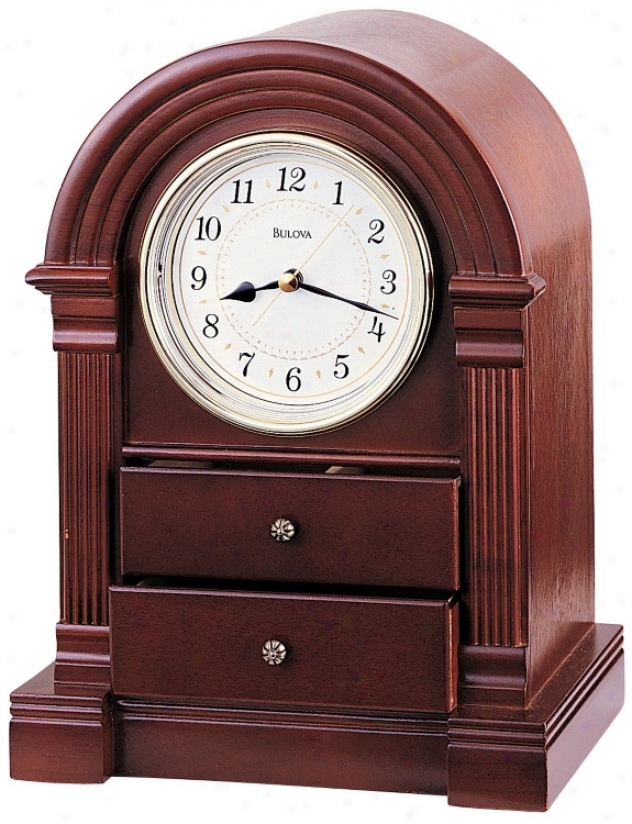 Anniston Traditional 11" High Bulova Mantel Clock (v1934)