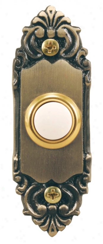 Antique Brass Decorative Style Lighted Doorbell Button (k6251)