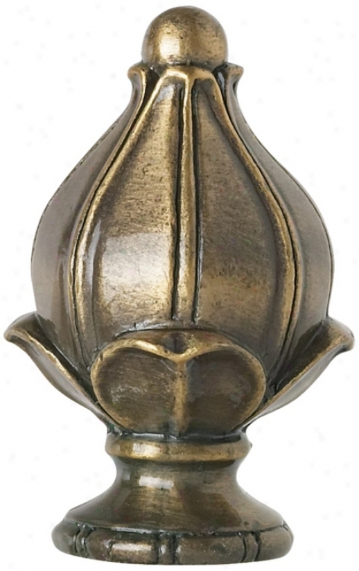 Antique Brass Finish Sprout Finial (m3210)