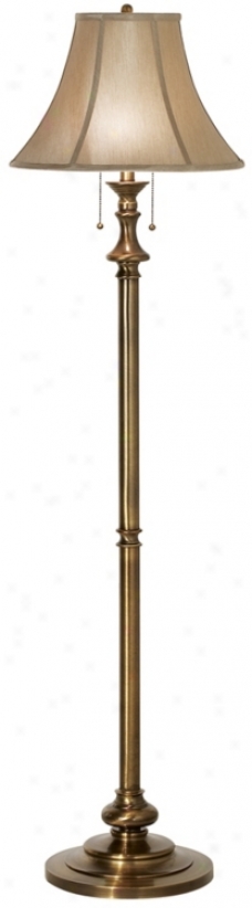 Antique Brass Finish Double Pull Chain Floor Lamp (38938)