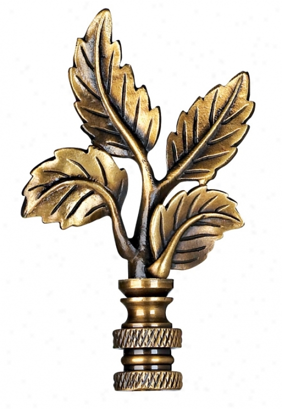 Antique Brass Finsih Leaf Finial (44116)