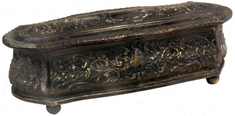 Antique Bronze Jewelry Box (j3603)