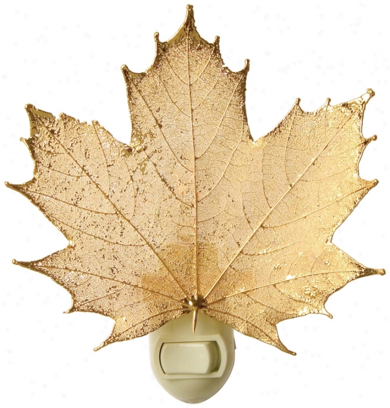 Antique Gold Real Leaf Sugar Maple Night Light (20133)