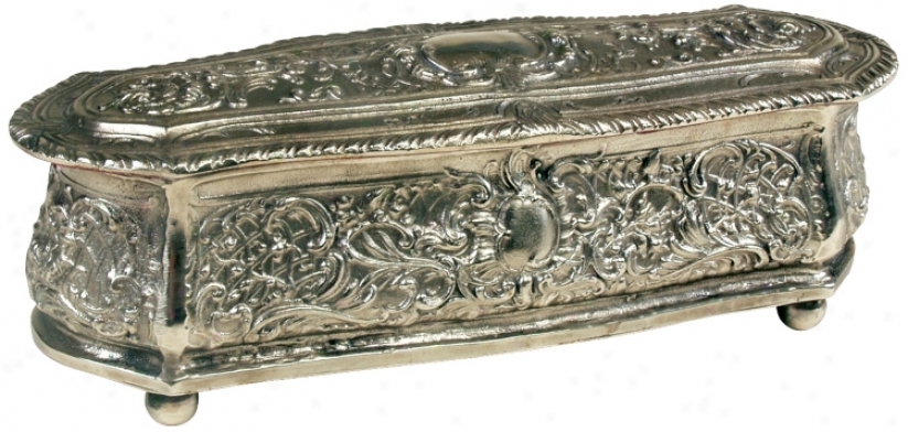 Antique Silver Jewelrg Box (j3604)
