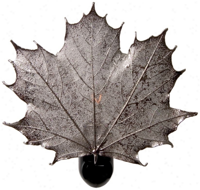 Antique Sllver Real Leaf Sugar Maple Night Light (20159)