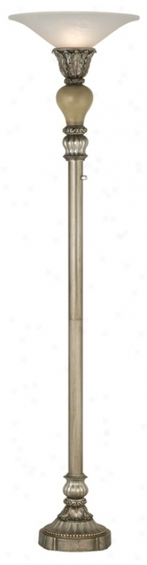 Antique Silver Torchiere Floor Lamp (86469)