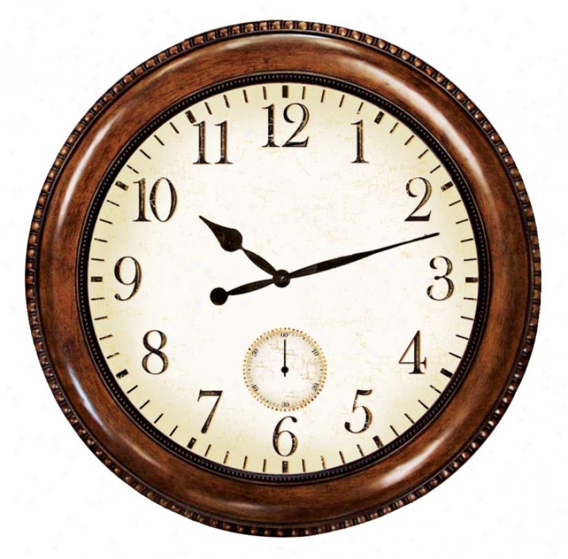 Antique Walnut Finish 22" Wide Wall Clock (g8786)