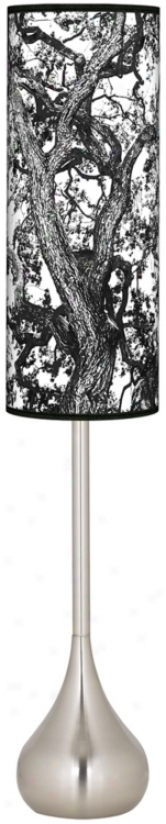 Arboretum Black Giclee Teardrop Torchiere Floor Lamp (r1702-t0445)