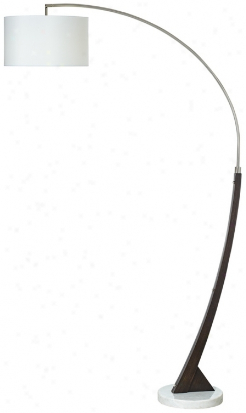Arc Brushed Steel And Forest Floor Lamp (k1114)