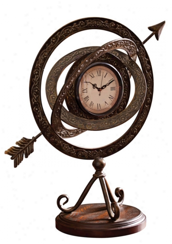 Armillary 19 3/4" High Tabletop Clock (u7480)