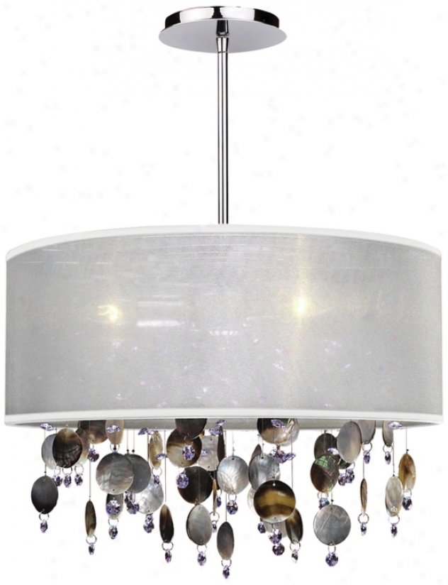 Around Town Pearl And White 18" Wide Pendant Chandelier (u5123)