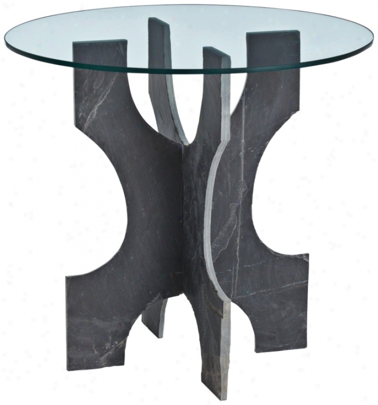 Arteriors Home Nasher Slate Glass Round End Table (u2270)