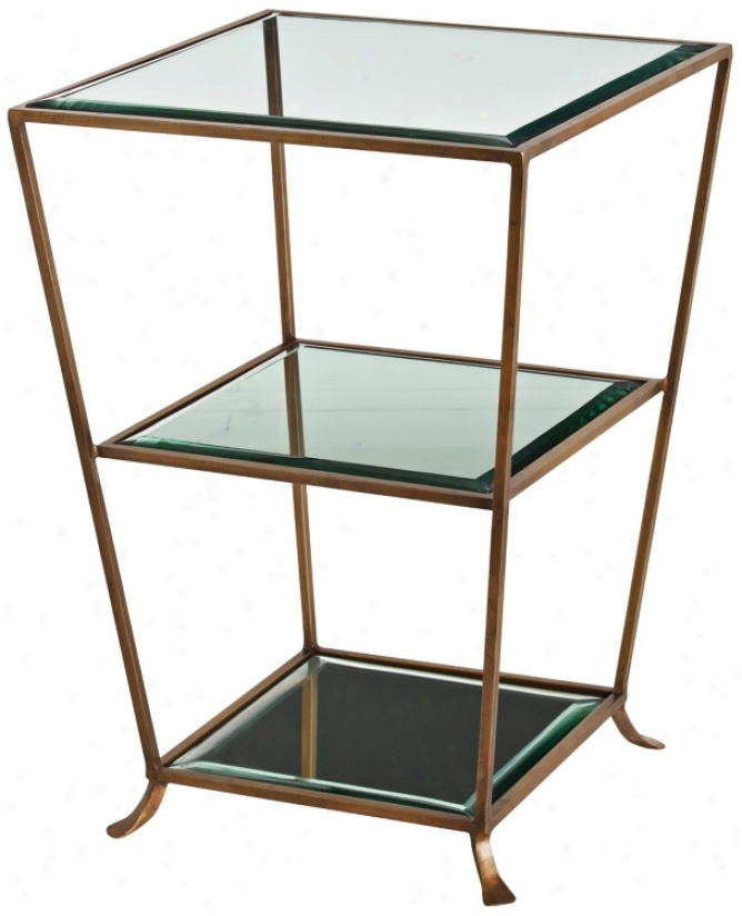 Arteriors Home Nick Iron/glass Tri-level Mirror Side Table (u2290)