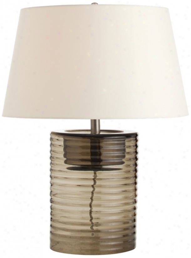 Arteriors Home Rhett Smoke Ribbed Glass Table Lamp (v5101)