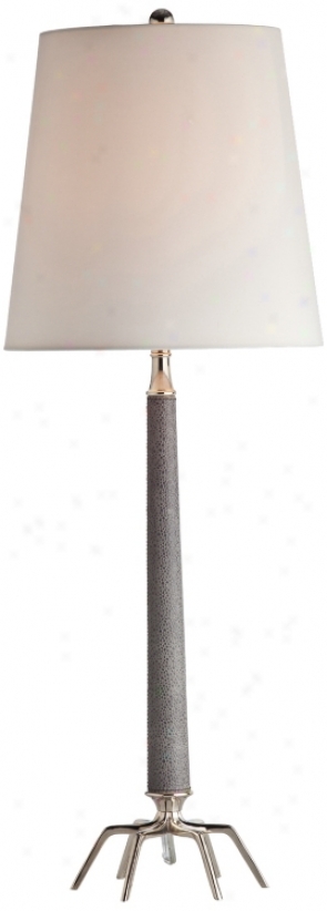 Arteriors Home Riley Gray Letaher And Nickel Buffet Lamp (v5133)
