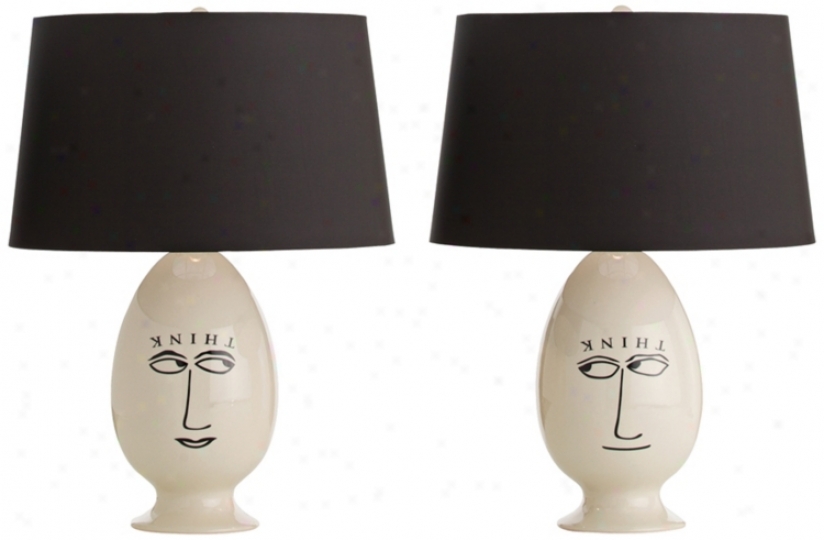 Arteriors Home Set Of 2 Inglebert Urge Porcelain Table Lamps (v5124)