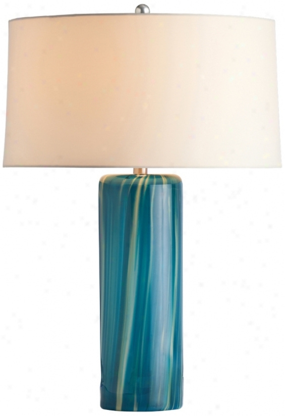 Arteriors Home Talia Aquamarine Wavy Striped Table Lamp (v5707)