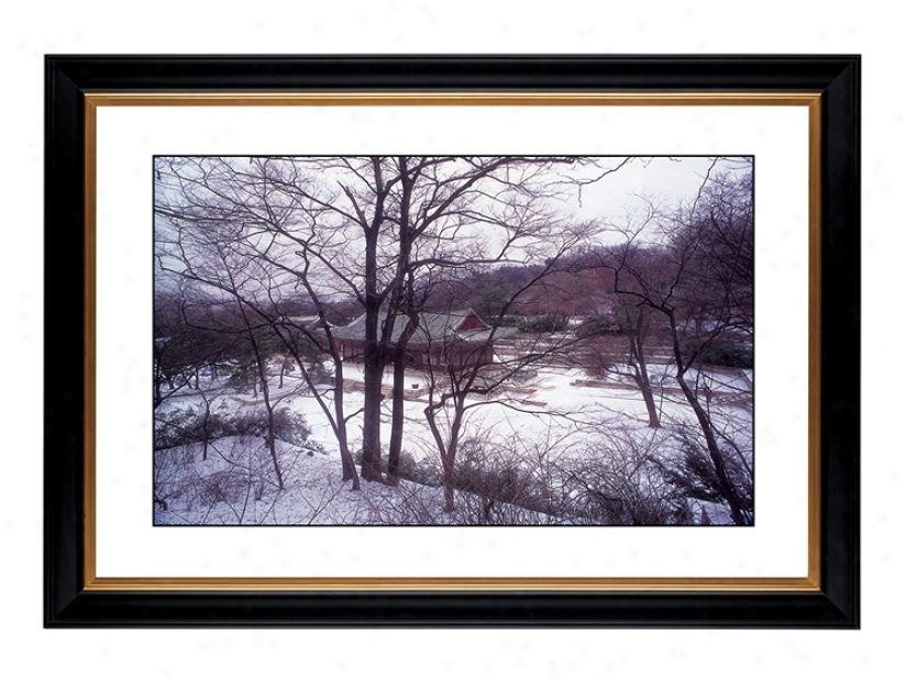 Asian House In Winter Giclee 41 3/8" Wide Wall Art (47068-80384)