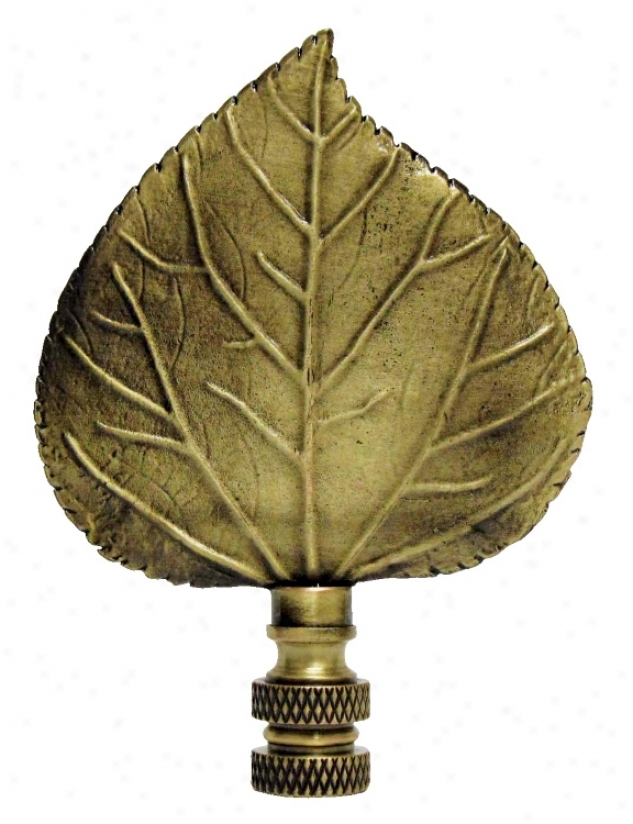 Aspen Leaf Antique Metal Finial (80392)