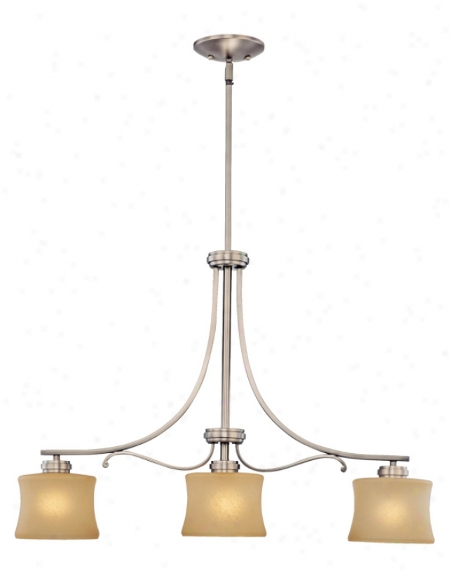 Aube Collection Brushed Pewter 3-light Island Chandelier (05279)