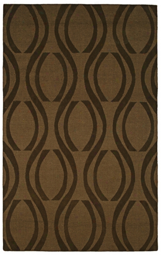 Auckland Collection Coffee Bean Brown Wool 2'x3' Area Rug (k8179)