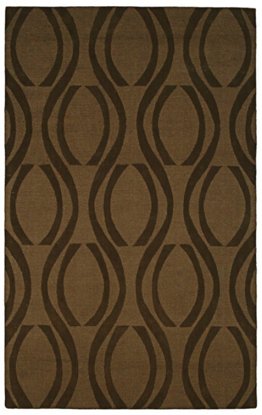 Auckland Collection Coffee Bean Brown Wool 3'x5' Area Rug (k8180)