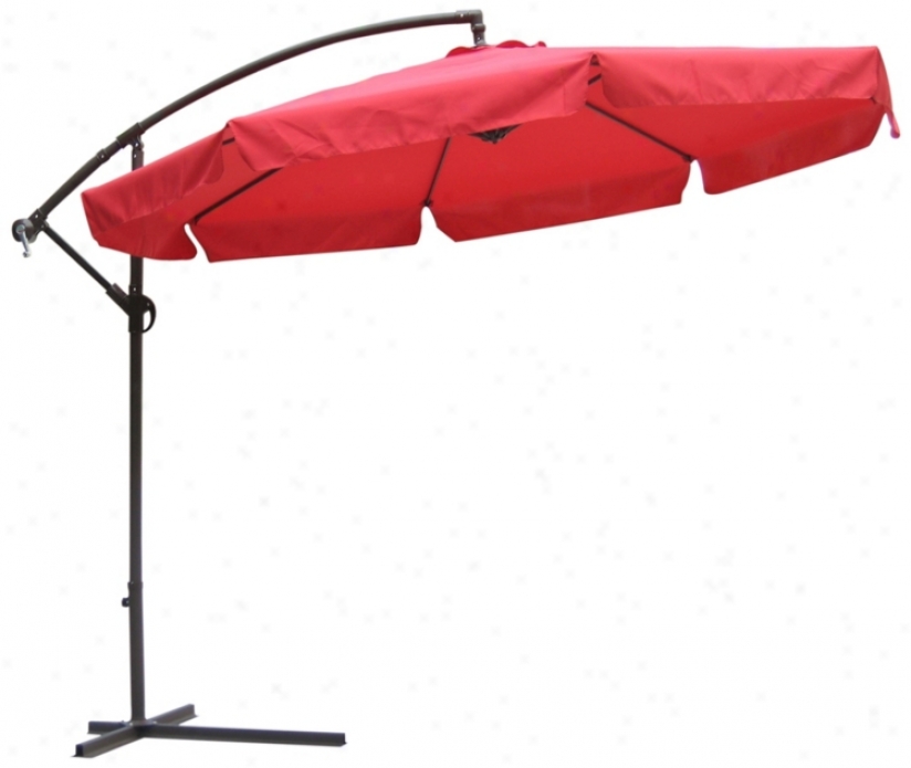 Autumn Red And Brown Steel Offset Mqrket Tzble Umbrella (t4741)